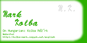 mark kolba business card